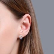 4 Petal Cluster Diamond Earrings