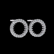 Diamond Circle Cluster Earrings