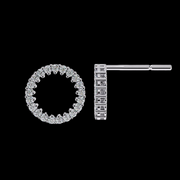 Diamond Circle Cluster Earrings