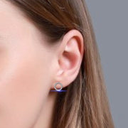 Diamond Circle Cluster Earrings