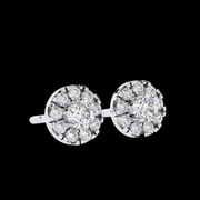 Round Diamond Halo Earrings