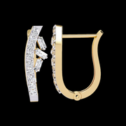 Baguette & Round Curvy Diamond Hoop Earrings