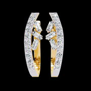 Baguette & Round Curvy Diamond Hoop Earrings
