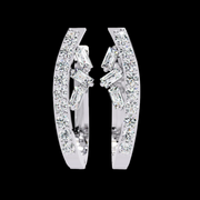 Baguette & Round Curvy Diamond Hoop Earrings
