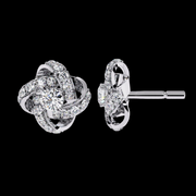 Cluster Ribbon Style Diamond Earrings