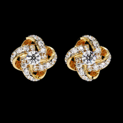 Cluster Ribbon Style Diamond Earrings