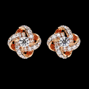 Cluster Ribbon Style Diamond Earrings