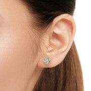 Cluster Ribbon Style Diamond Earrings