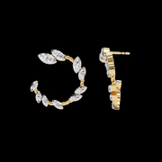 Sideway Cluster Cuff Diamond Earrings