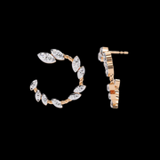 Sideway Cluster Cuff Diamond Earrings