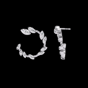 Sideway Cluster Cuff Diamond Earrings