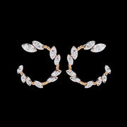 Sideway Cluster Cuff Diamond Earrings