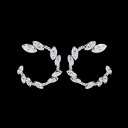 Sideway Cluster Cuff Diamond Earrings