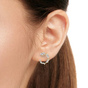 Sideway Cluster Cuff Diamond Earrings
