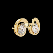 Mango Shaped Oval Solitaire Diamond Earrings