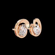 Mango Shaped Oval Solitaire Diamond Earrings