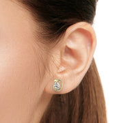 Mango Shaped Oval Solitaire Diamond Earrings