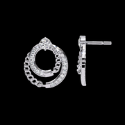 Dual Circle Cluster Diamond Earrings
