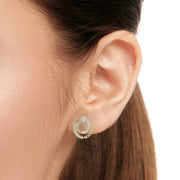 Dual Circle Cluster Diamond Earrings