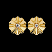 Floral Diamond Stud Earrings