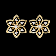 6 Petal Floral Styled Diamond Earrings