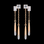 Baguette and Princess Diamond Drop Earrings
