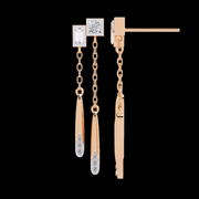 Baguette and Princess Diamond Drop Earrings