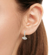 Eye Shaped Diamond Drop Earrings