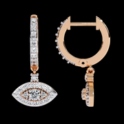Eye Shaped Diamond Drop Earrings