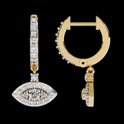 Eye Shaped Diamond Drop Earrings