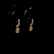 ANVI Round and Emerald Drop Diamond Earrings