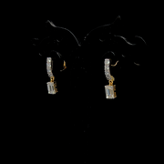 ANVI Round and Emerald Drop Diamond Earrings