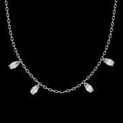 4 Oval Diamond Drop Necklace