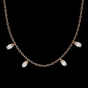 4 Oval Diamond Drop Necklace