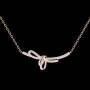Bow-Shaped Diamond Pendant Necklace