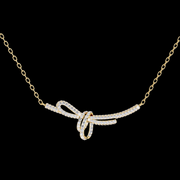 Bow-Shaped Diamond Pendant Necklace