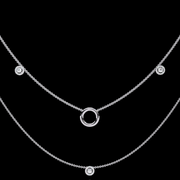 Circle Pendant Round Diamond Layered Necklace