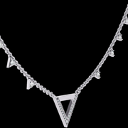 Triangle Shaped Diamond Pendant Necklace