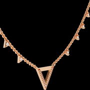 Triangle Shaped Diamond Pendant Necklace