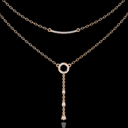 Dual Layered Drop Diamond Necklace