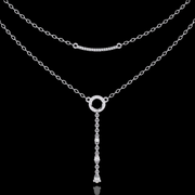 Dual Layered Drop Diamond Necklace