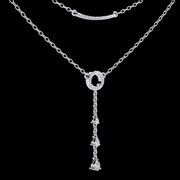 Dual Layered Drop Diamond Necklace