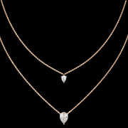 Dual Layered Pear Drop Diamond Necklace