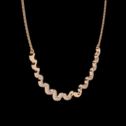 Wavy Shaped Cluster Diamond Necklace
