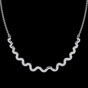 Wavy Shaped Cluster Diamond Necklace