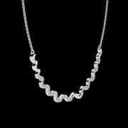 Wavy Shaped Cluster Diamond Necklace