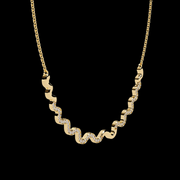 Wavy Shaped Cluster Diamond Necklace
