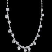 Round Drop Spaced Out Diamond Necklace