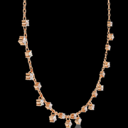 Round Drop Spaced Out Diamond Necklace