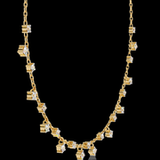 Round Drop Spaced Out Diamond Necklace